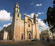 Merida de kathedraal van de stad in Mexico